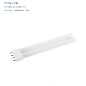 XGYPL-L-E18 PL-L 2G11 fluorescent lamp, 18 W, overall length 226.6 mm