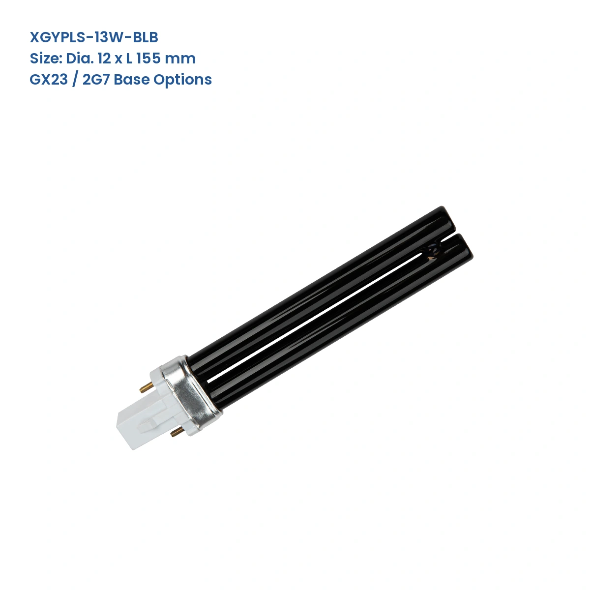 XGYPLS-13W-BLB PL-S UV-A BLB black-glass fluorescent lamp, 12 mm tube diameter, 155 mm overall length, GX23 / 2G7 base