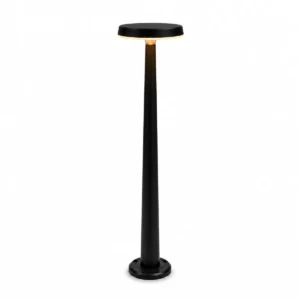 XGYSGL-MHC-E0.3 slim disc-head solar garden bollard with complete round head and mounting base