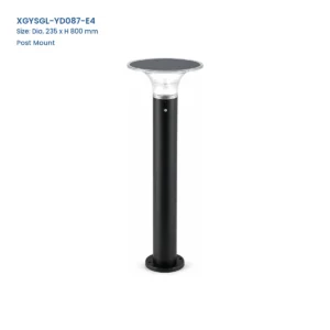 XGYSGL-YD087-E4 post-mount solar garden light, 235 mm diameter and 800 mm high