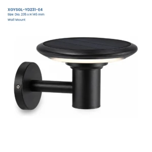 XGYSGL-YD231-E4 wall-mount solar light, 235 mm diameter and 145 mm high