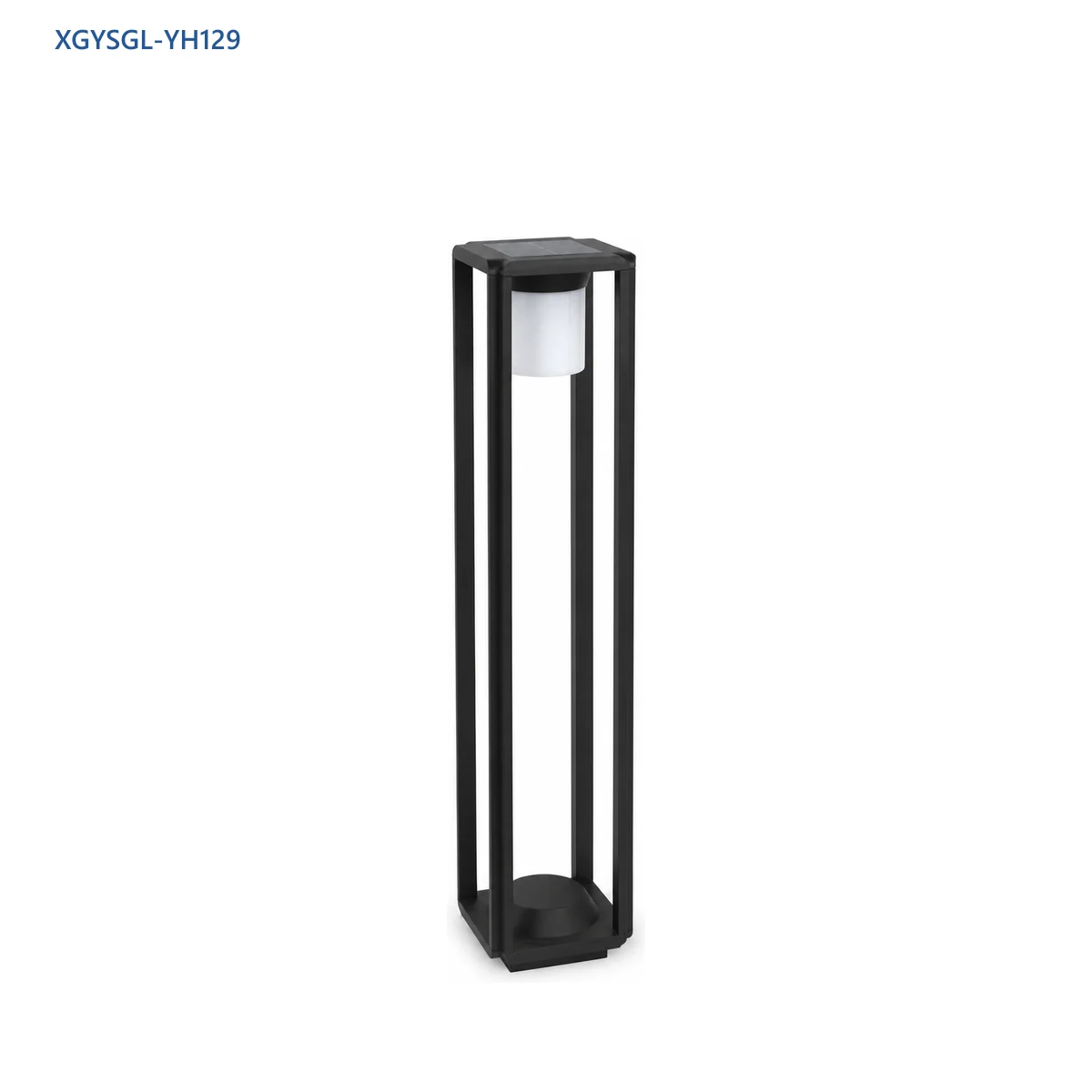 XGYSGL-YH129 open-frame solar garden bollard, 155 x 155 x 800 mm