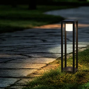 XGYSGL-YH129, YH130 and YH131 open-frame solar bollard family beside a garden path