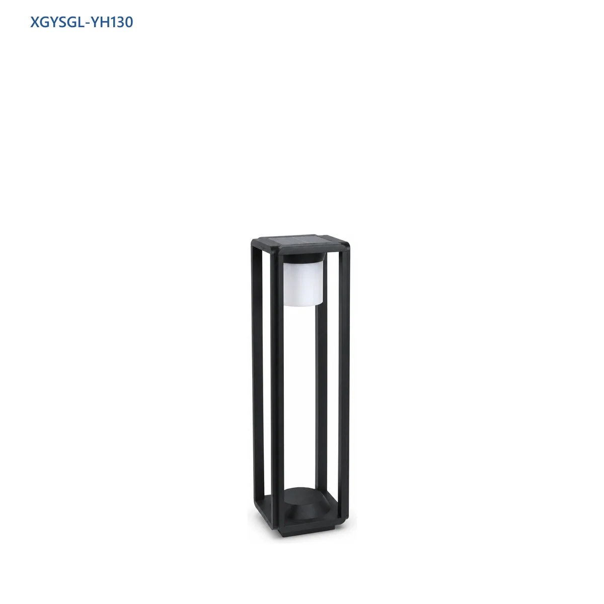 XGYSGL-YH130 open-frame solar garden bollard, 155 x 155 x 600 mm