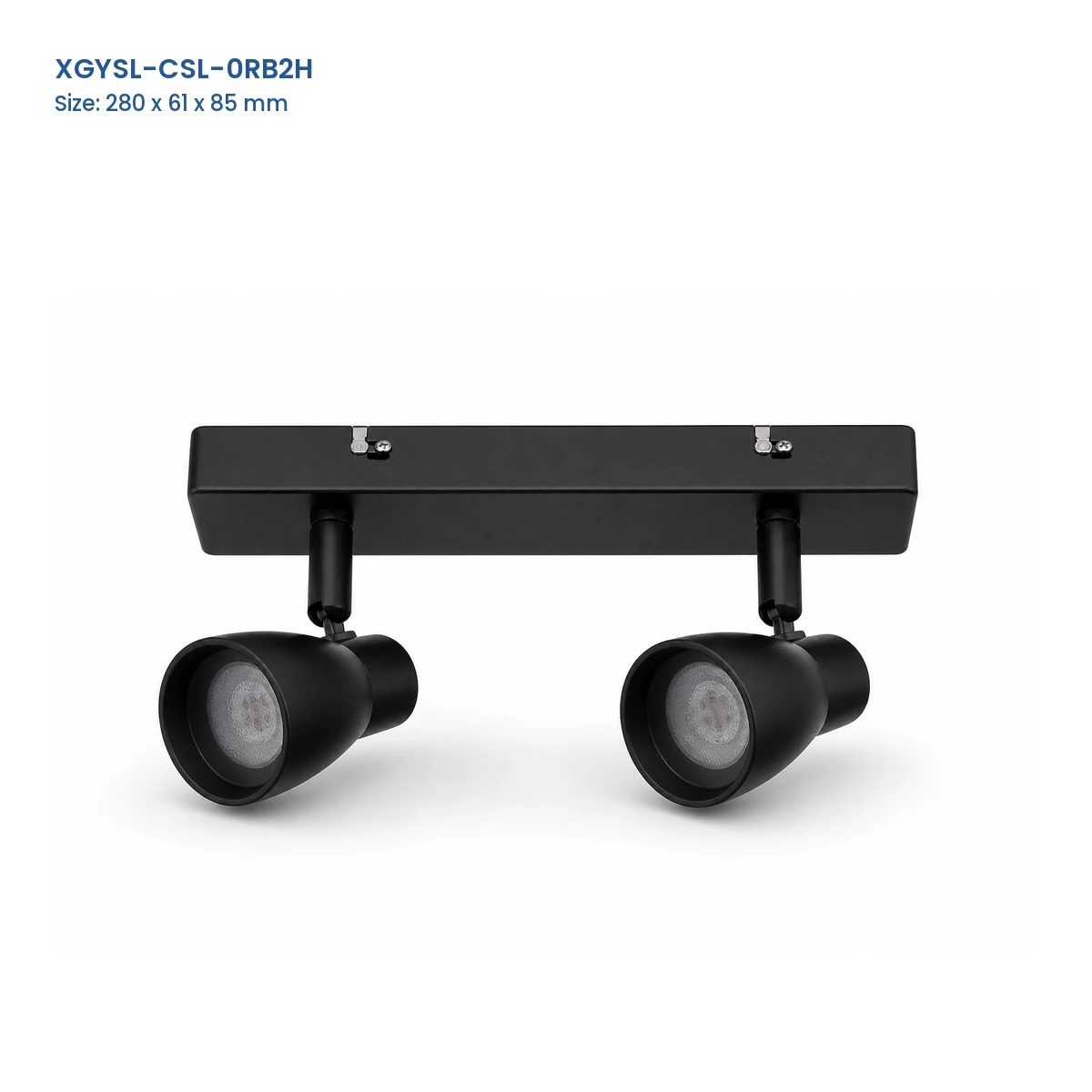 XGYSL-CSL-0RB2H black dual-head linear-base integrated LED spotlight on white