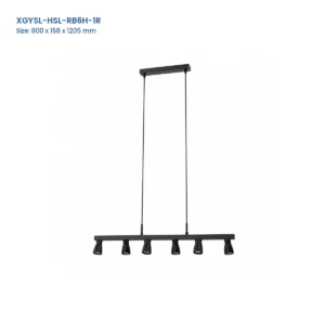 XGYSL-HSL-RB6H-1R six-head suspended integrated LED spotlight, 800 x 158 x 1205 mm