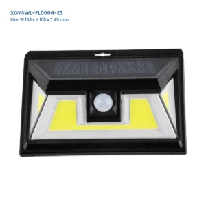XGYSWL-FL0004-E3 LED solar wall light with Model and Size labels
