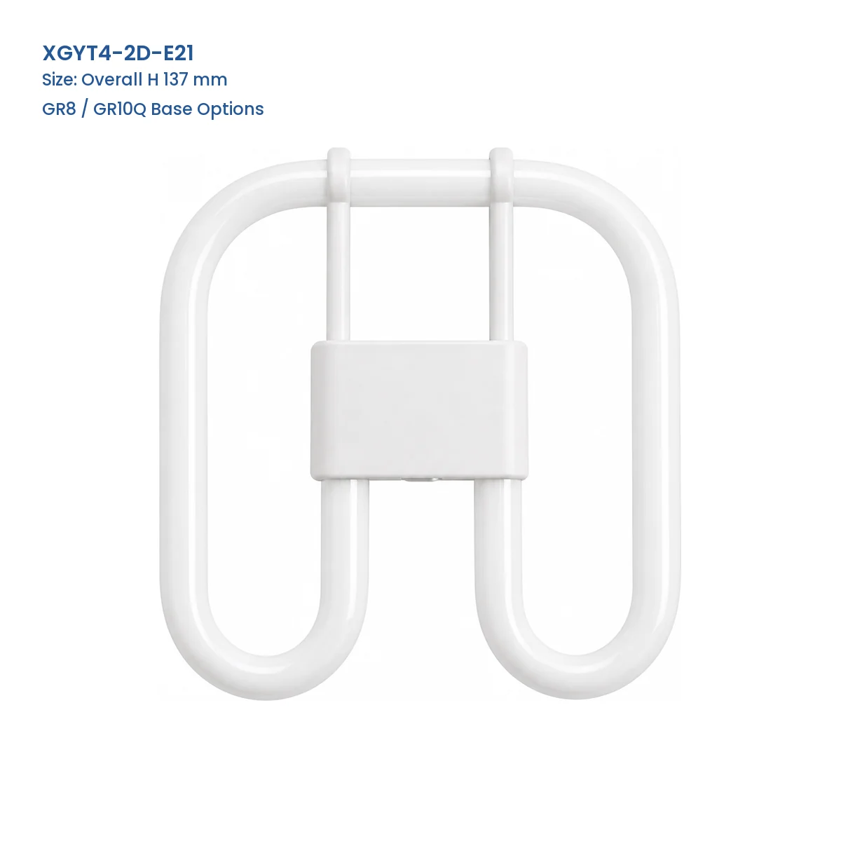 XGYT4-2D-E21 2D butterfly fluorescent lamp with GR8 or GR10Q base option and 137 mm overall height