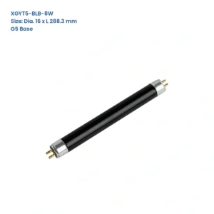 XGYT5-BLB-8W T5 UV-A BLB black-glass fluorescent lamp, 16 mm tube diameter, 288.3 mm overall length, G5 base