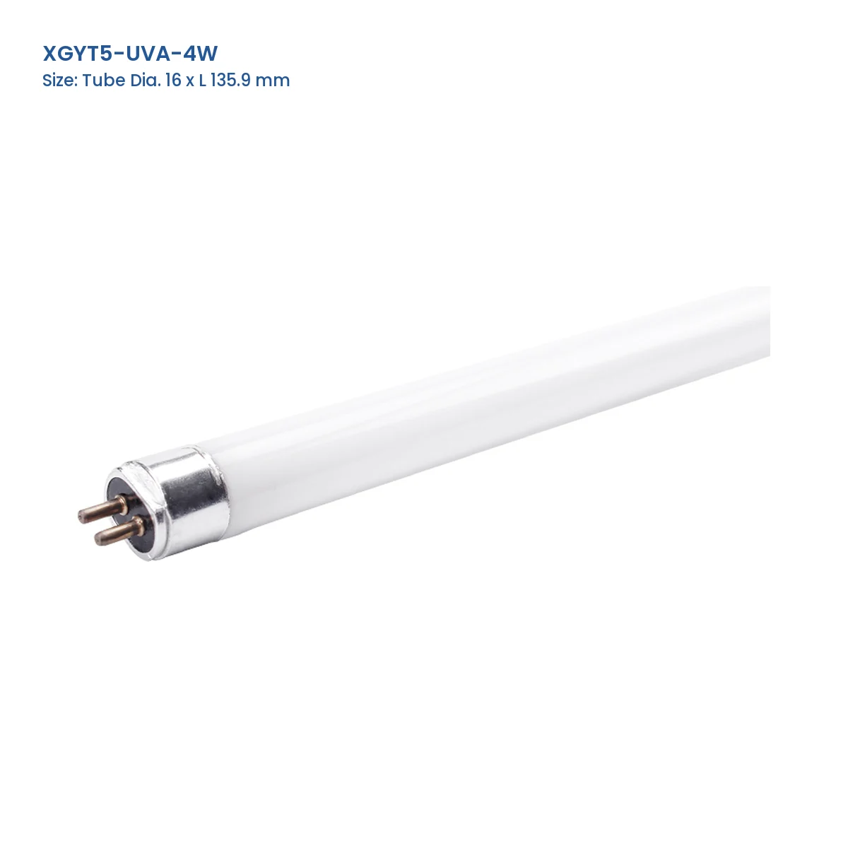 XGYT5-UVA-4W T5 UV-A fluorescent lamp, Tube Dia. 16 x L 135.9 mm