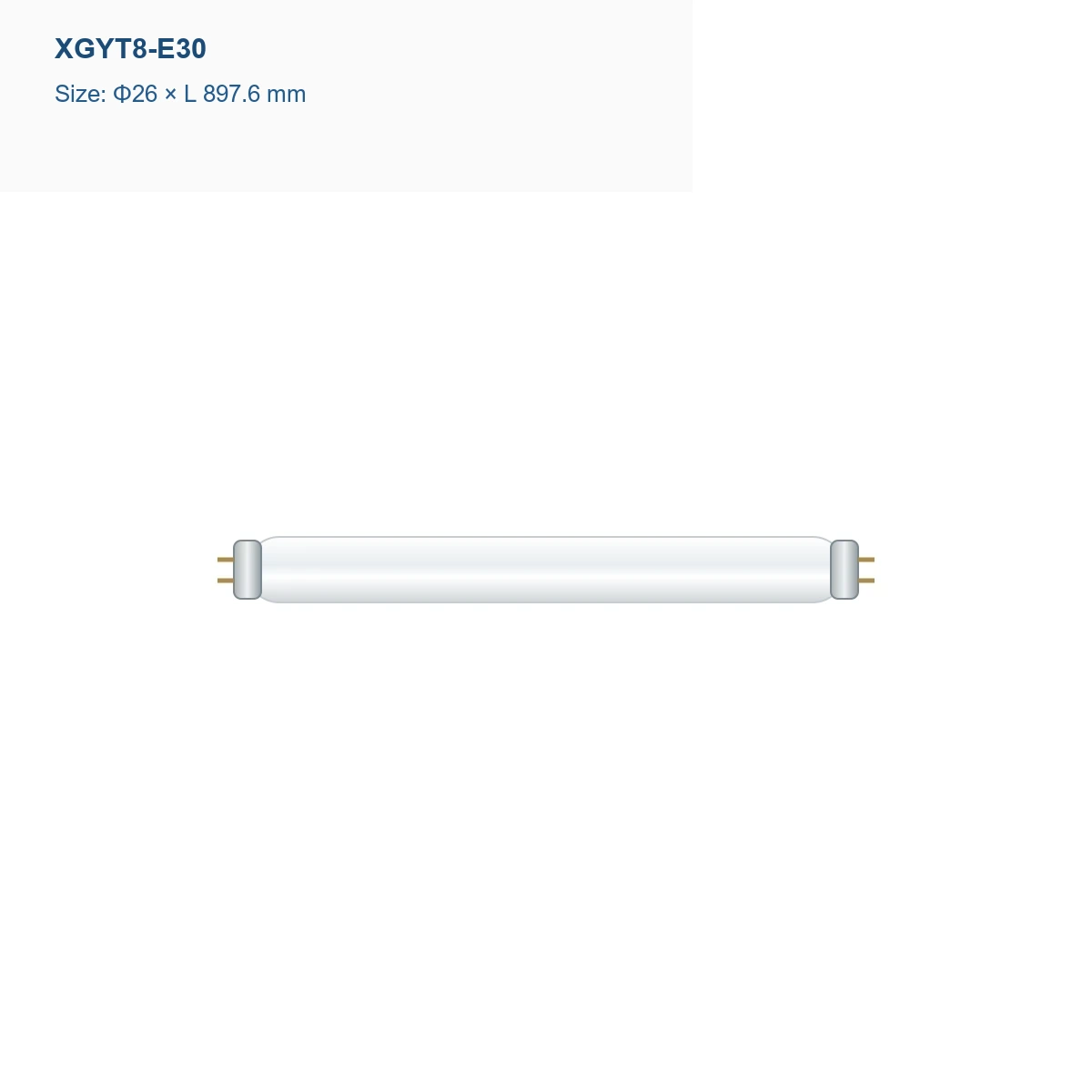 XGYT8-E30 T8 fluorescent tube, Φ26 × L 897.6 mm, 30 W