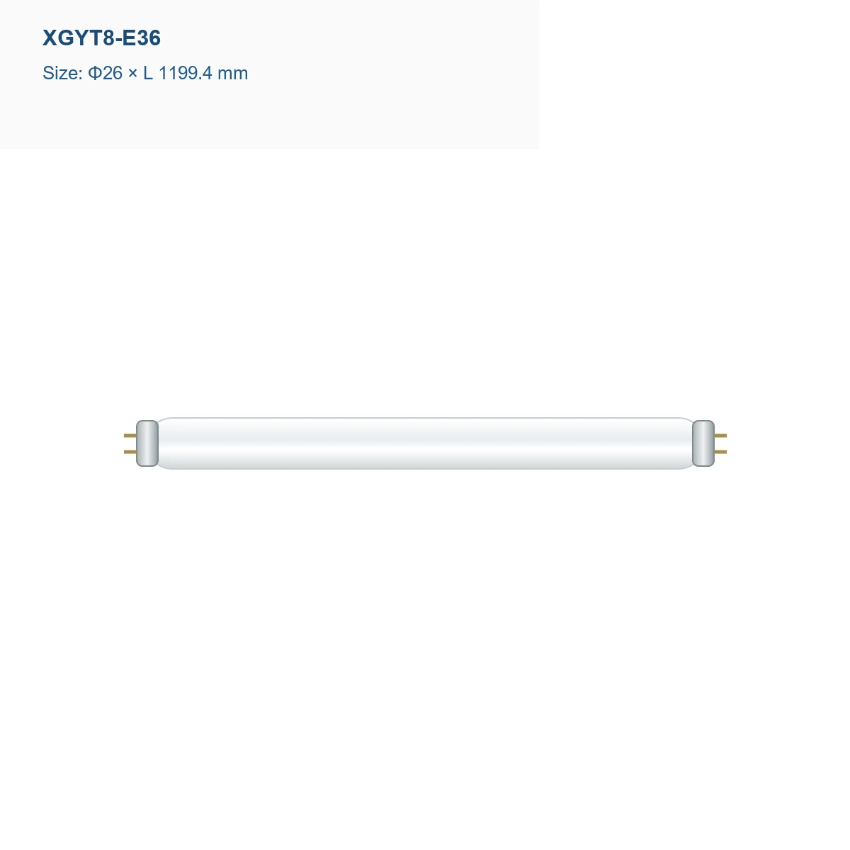 XGYT8-E36 T8 fluorescent tube, Φ26 × L 1199.4 mm, 36 W