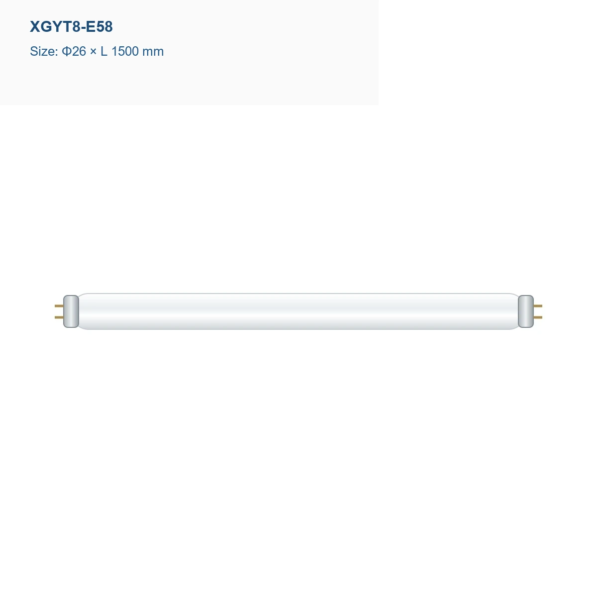 XGYT8-E58 T8 fluorescent tube, Φ26 × L 1500 mm, 58 W