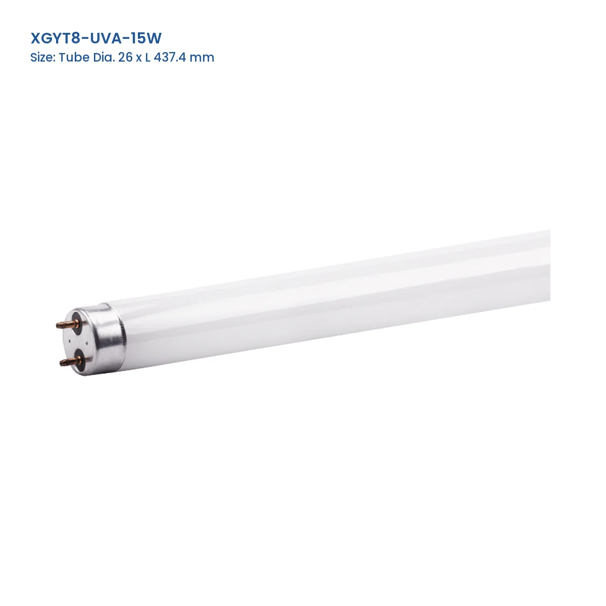 XGYT8-UVA-15W T8 UV-A fluorescent lamp, Tube Dia. 26 x L 437.4 mm