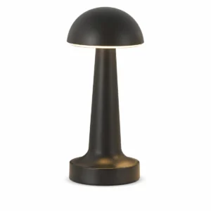 Black slim dome cordless LED table lamp