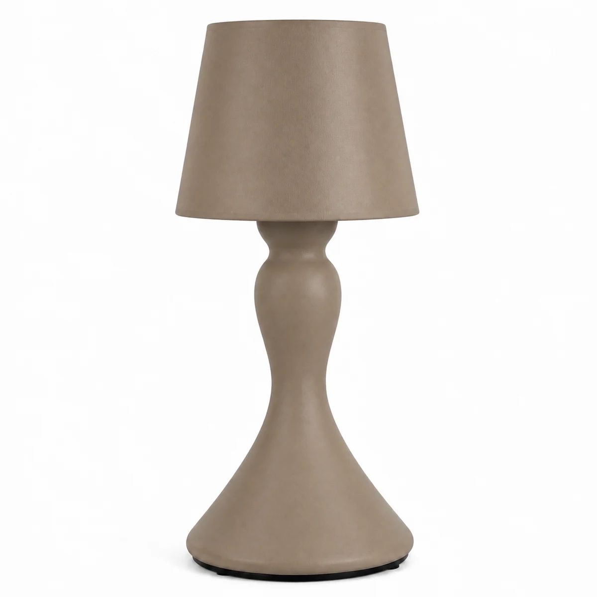 Taupe sculpted cordless LED table lamp