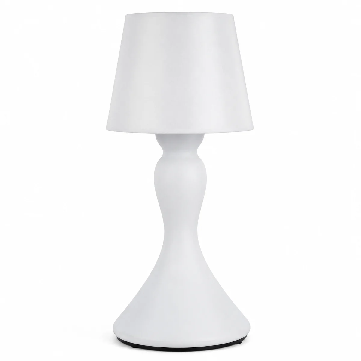 White sculpted cordless LED table lamp
