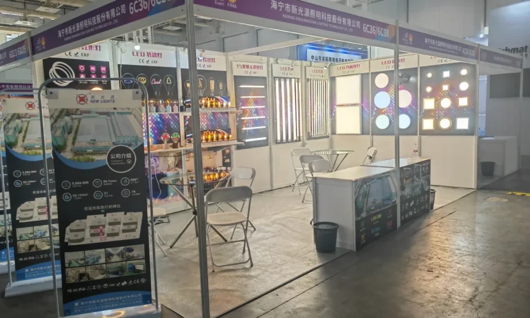 New Lights product display at the 2024 Ningbo Lighting Expo