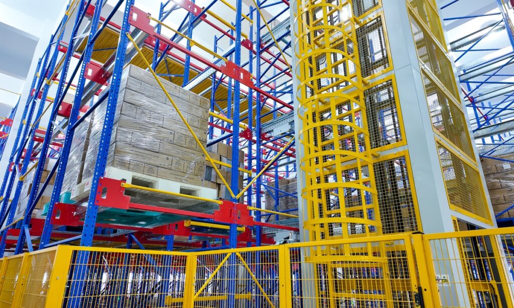 Automated warehouse at the New Lights manufacturing site