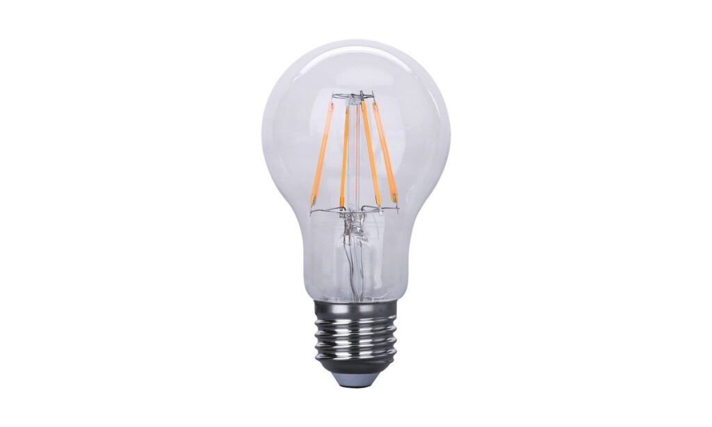Clear A60 LED filament bulb for an energy-use comparison