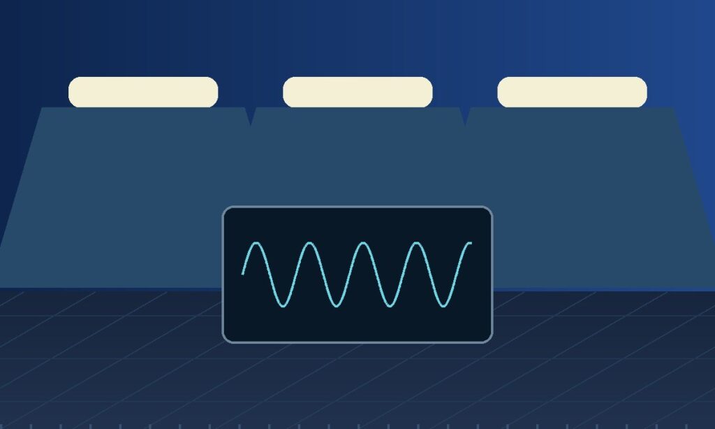 LED lighting measurement bench with an optical waveform display