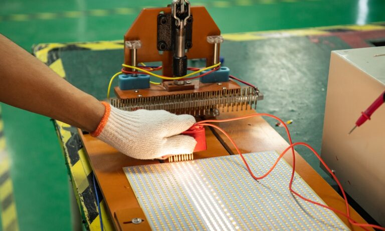 PCB testing at the New Lights factory