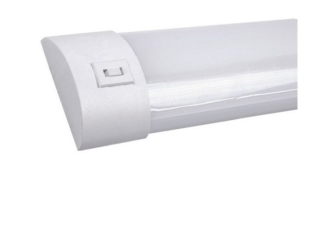 End and switch detail on a New Lights surface-mounted linear fixture