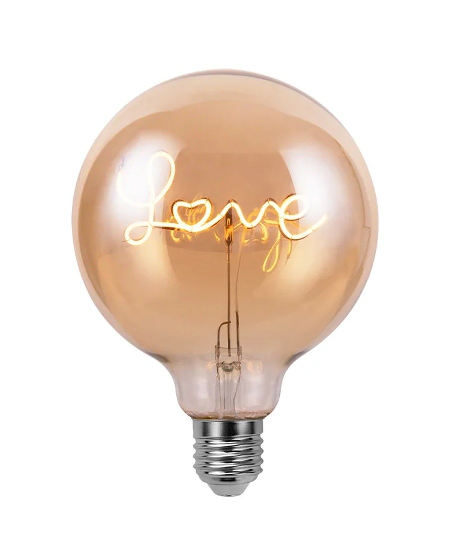 New Lights decorative letter LED filament bulb with LOVE-shaped filaments