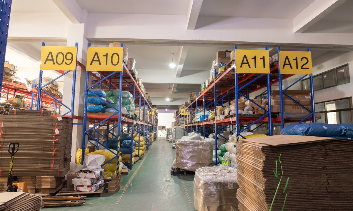 Carton sheets and packaging materials stored in the New Lights factory