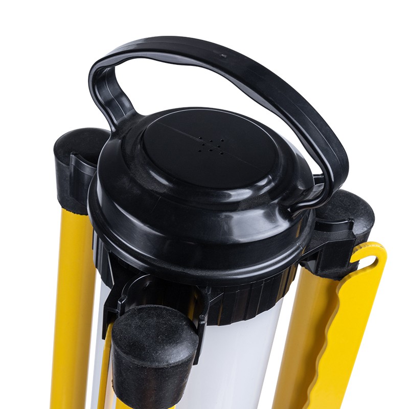 New Lights cylindrical portable work light with carry handle and folding support legs