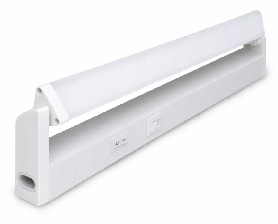 New Lights rotatable LED linear fixture with the light bar raised from its fixed housing