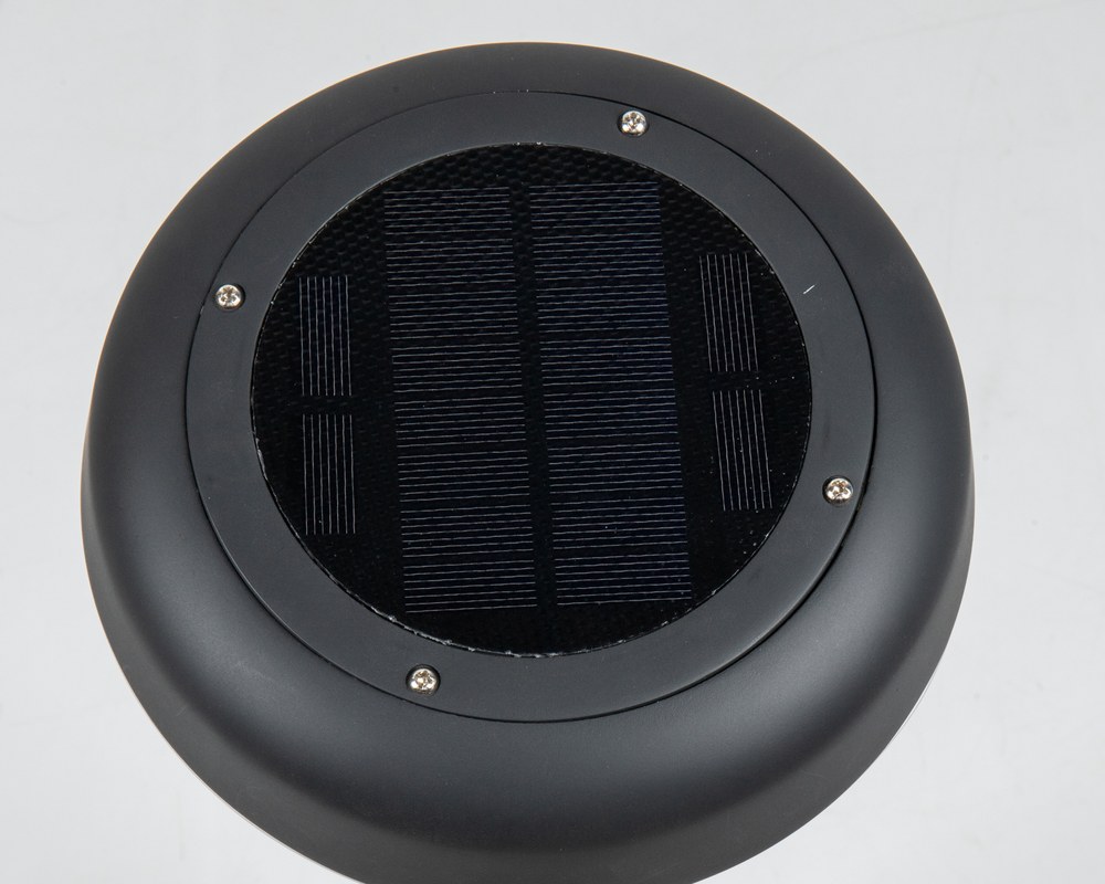 New Lights garden bollard head with integrated solar panel