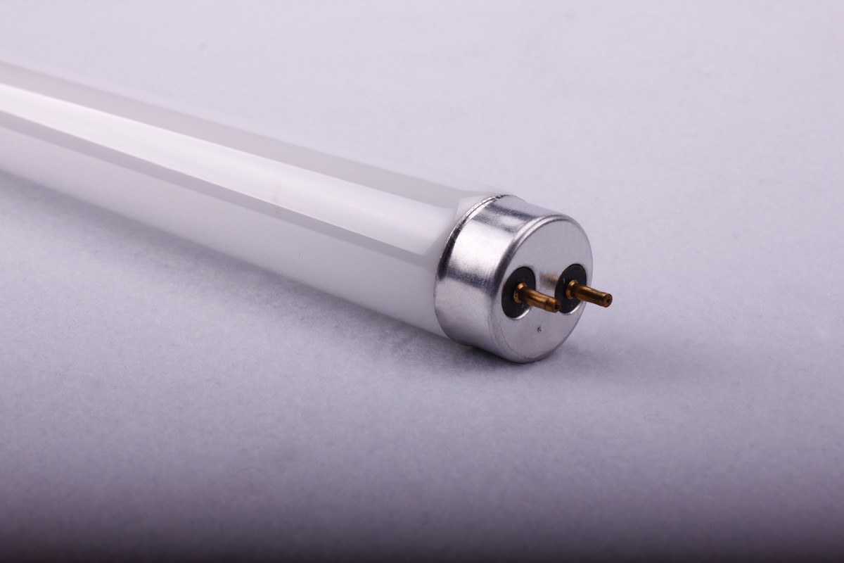 Close view of a New Lights T8 tube pin end