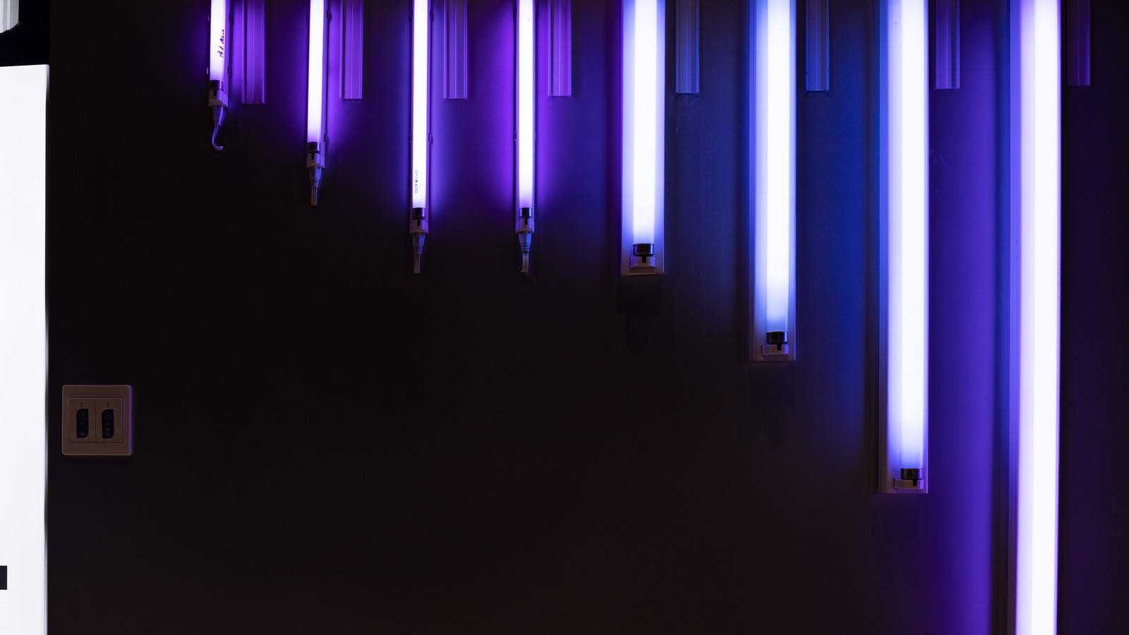 New Lights showroom display with illuminated UVA fluorescent mosquito lamp formats