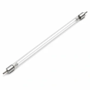 Straight UV-C germicidal lamp with one centered pin at each end