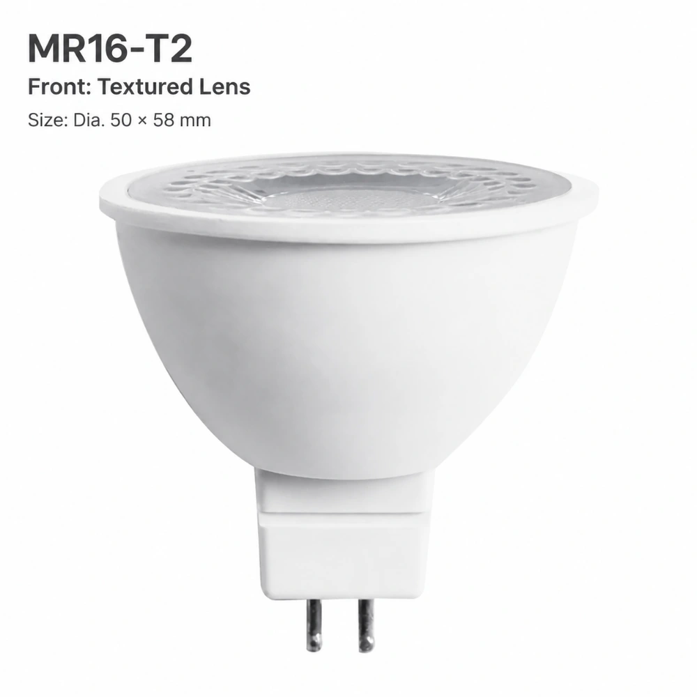 MR16-T2 textured-lens LED spot bulb, Dia. 50 × 58 mm
