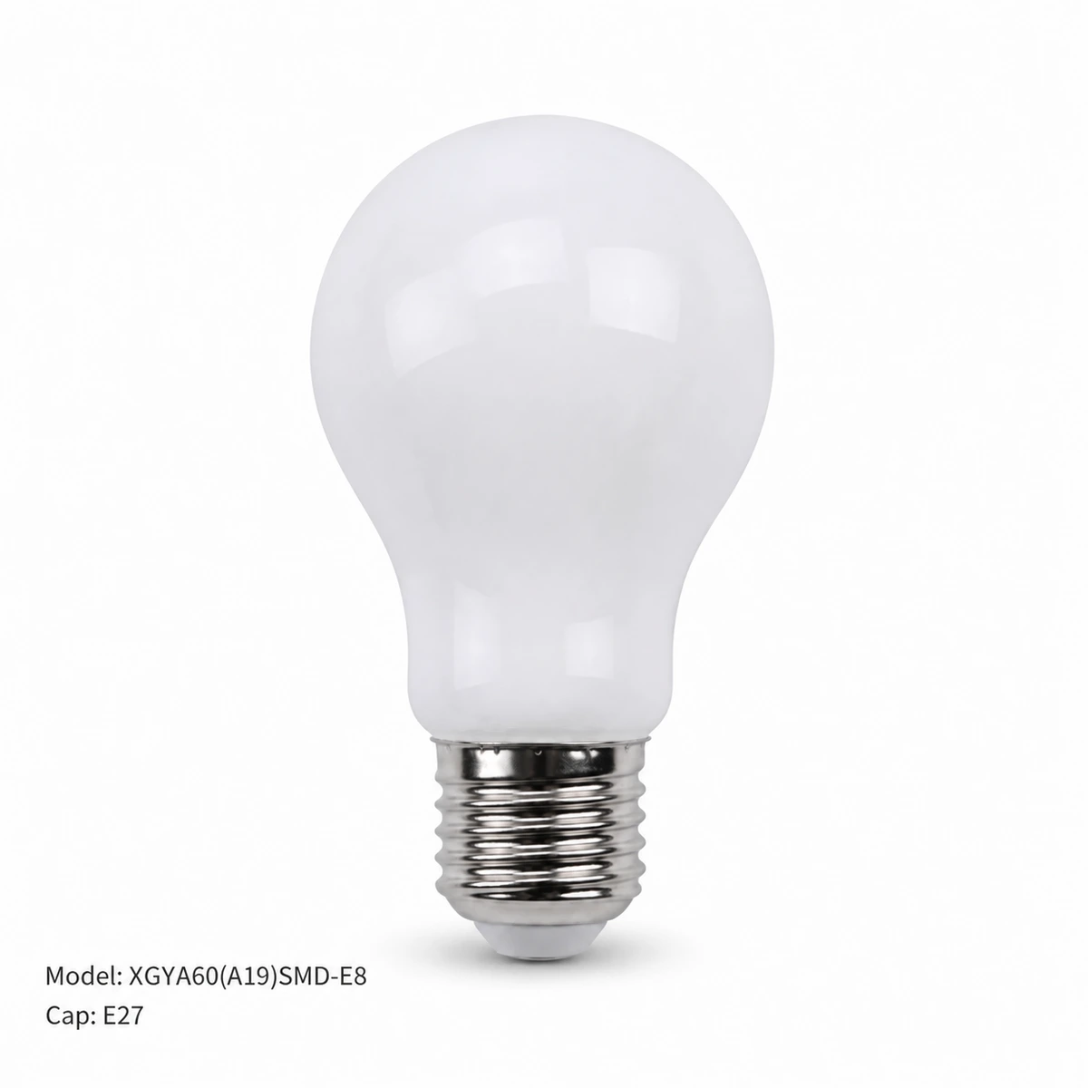 XGYA60 A19 frosted glass SMD LED bulb with E27 screw cap