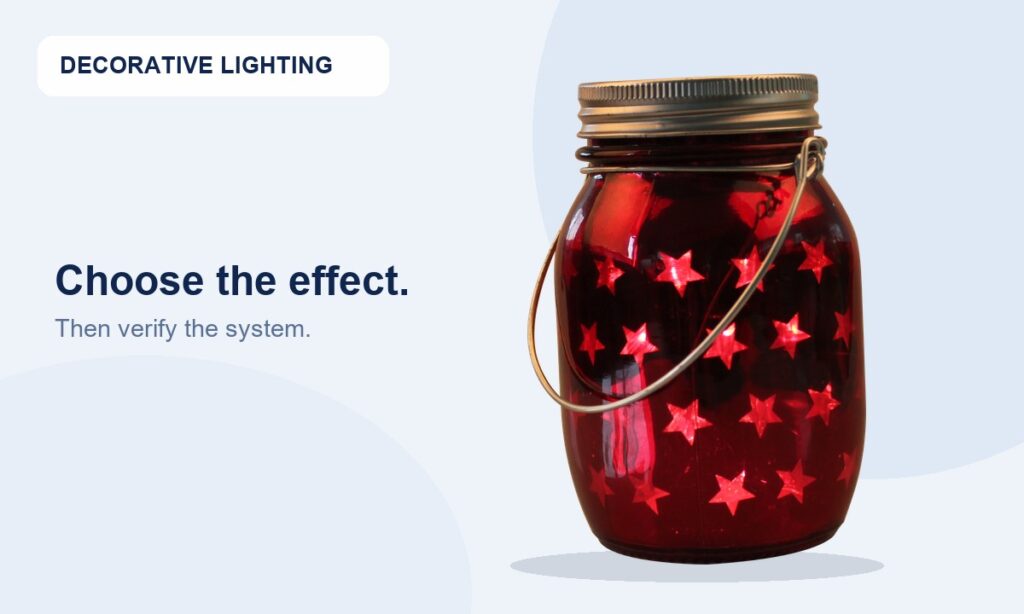New Lights red jar decorative light with illuminated star points