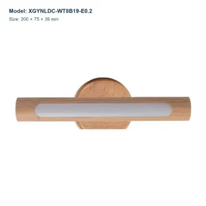 XGYNLDC-WT8B19-E0.2 wood-look rechargeable wall night light, 200 × 75 × 39 mm