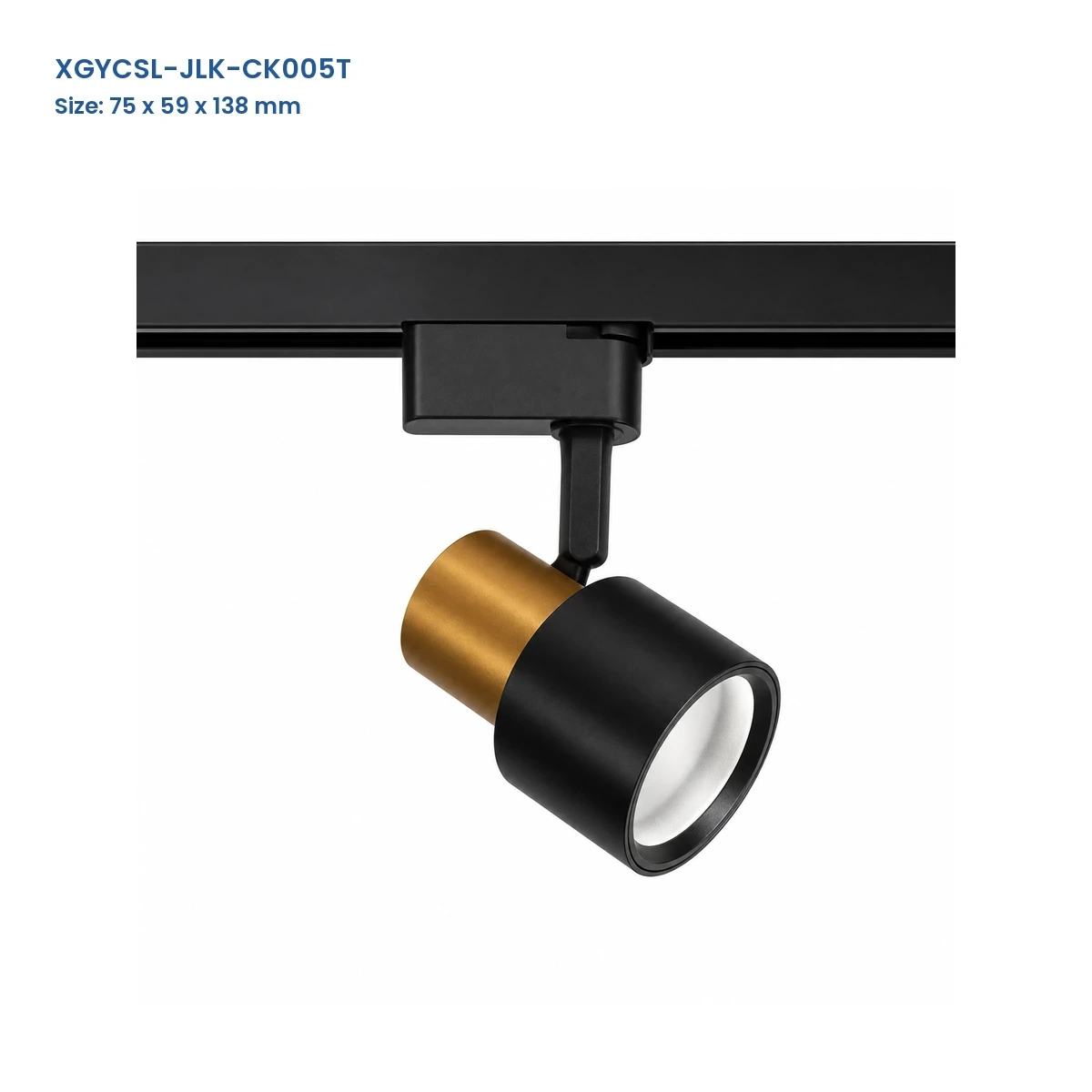 XGYCSL-JLK-CK005T spotlight housing with Model and Size labels