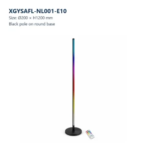 XGYSAFL-NL001-E10 RGB floor lamp with remote control, size Ø200 x H1200 mm