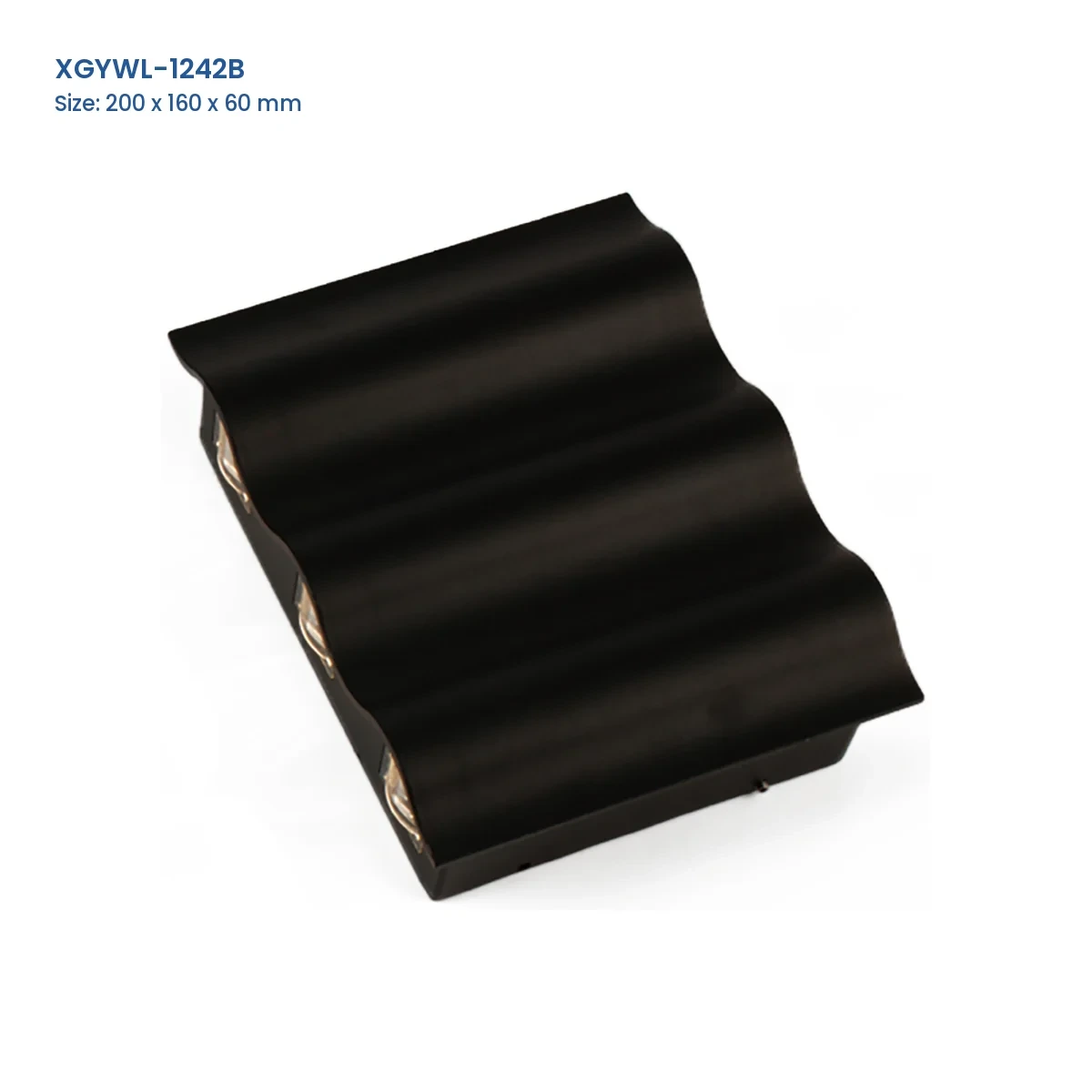 XGYWL-1242B curved integrated LED wall light with Model and Size labels